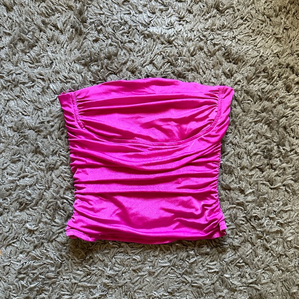 Magenta corset tube top y2k